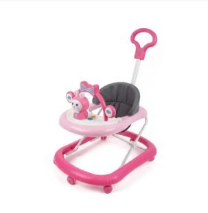 Momeasy 2-in-1 Baby Walker with Music, Toys & Push Handle – Sturdy Plastic Learning Walker