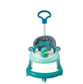Momeasy 2-in-1 Baby Walker with Music, Toys & Push Handle – Sturdy Plastic Learning Walker