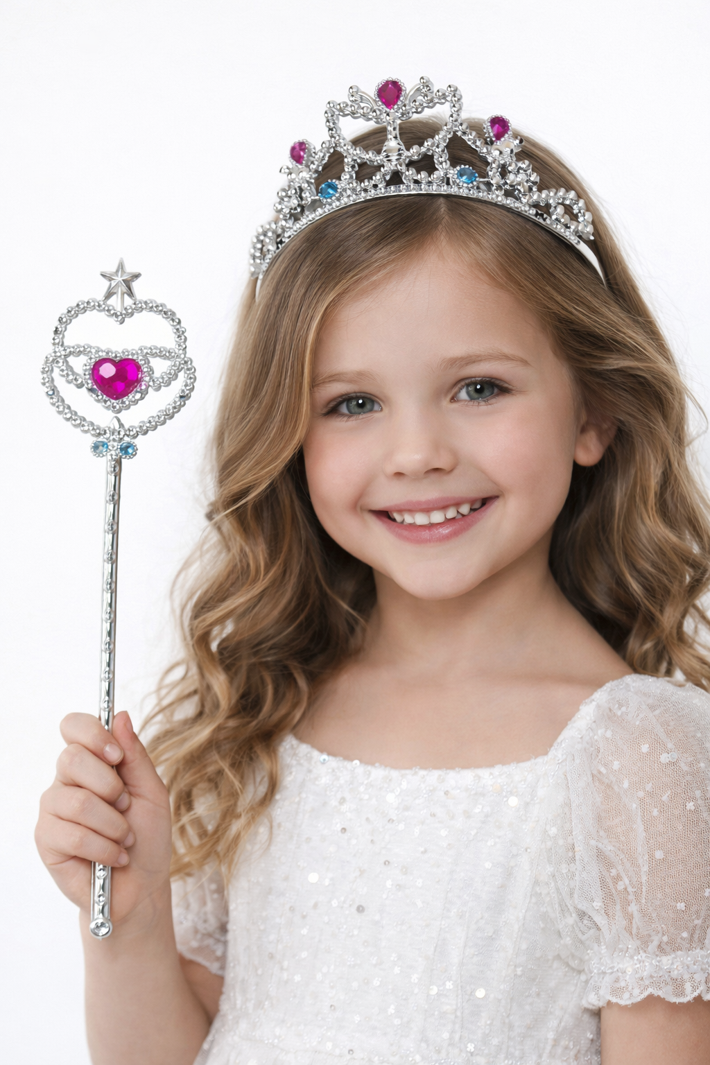 Princess Tiara & Magic Wand Set for Girls