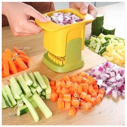 Multifunctional Vegetable Chopper French Fries Cutter - Household Hand Pressure Onion Dicer, Cucumber Potato Slicer, Perfect for Faster Neater Chopping, Sharp, Easy to Use.