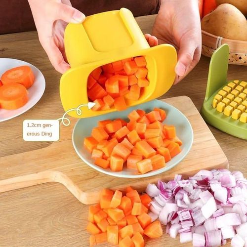 Multifunctional Vegetable Chopper French Fries Cutter - Household Hand Pressure Onion Dicer, Cucumber Potato Slicer, Perfect for Faster Neater Chopping, Sharp, Easy to Use.