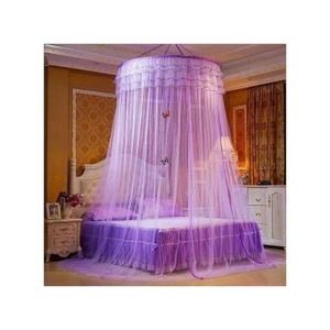 Purple Round Mosquito Net For Single Bed FREE SIZE