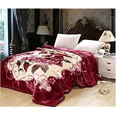 Printed Mink Heavy Duty Luxury Ultra 2 Ply Double Bed Blanket 5 kg for Heavy Winters with English Colors