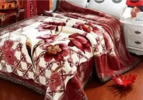 Printed Mink Heavy Duty Luxury Ultra 2 Ply Double Bed Blanket 5 kg for Heavy Winters with English Colors
