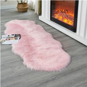 Plush Floor Foot Mats Faux Fur Wool Carpets Living Room Lounge Fluffy Bedside Rug Sofa Cushion