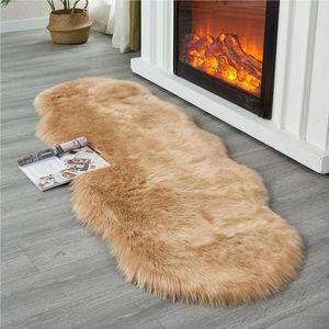 Plush Floor Foot Mats Faux Fur Wool Carpets Living Room Lounge Fluffy Bedside Rug Sofa Cushion