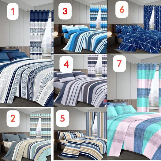 7 piece woolen duvet and curtain set