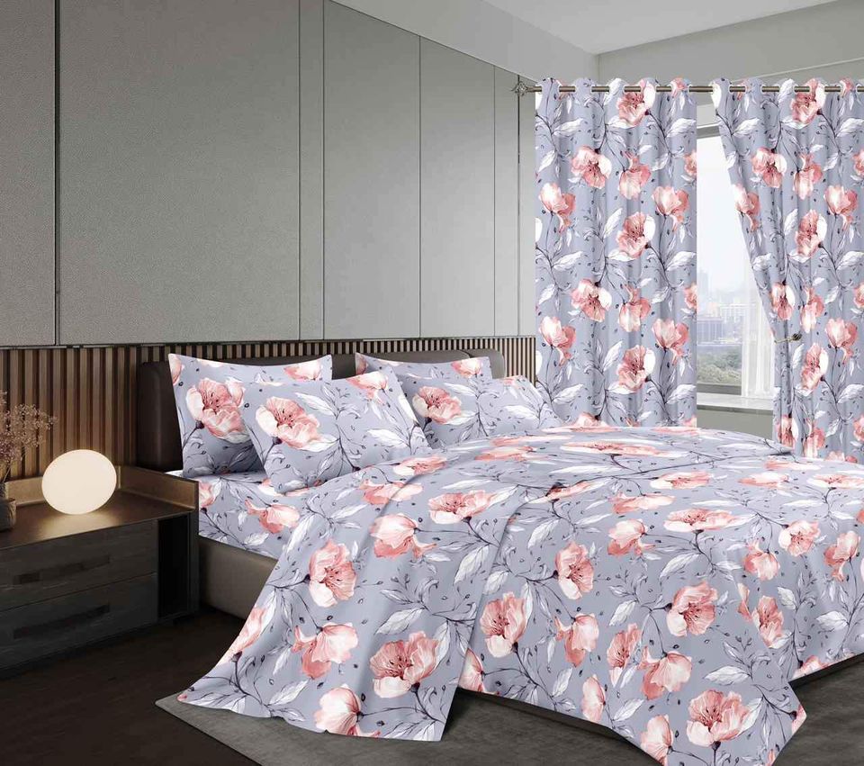 7 piece woolen duvet and curtain set