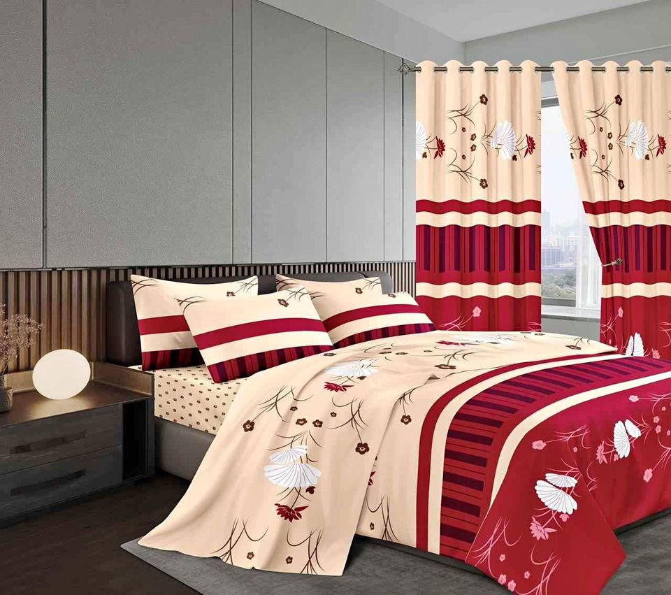 7 piece woolen duvet and curtain set