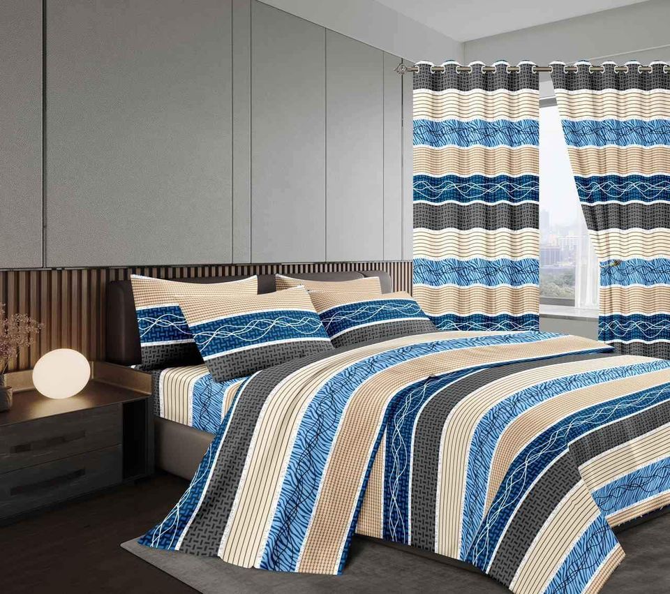 7 piece woolen duvet and curtain set