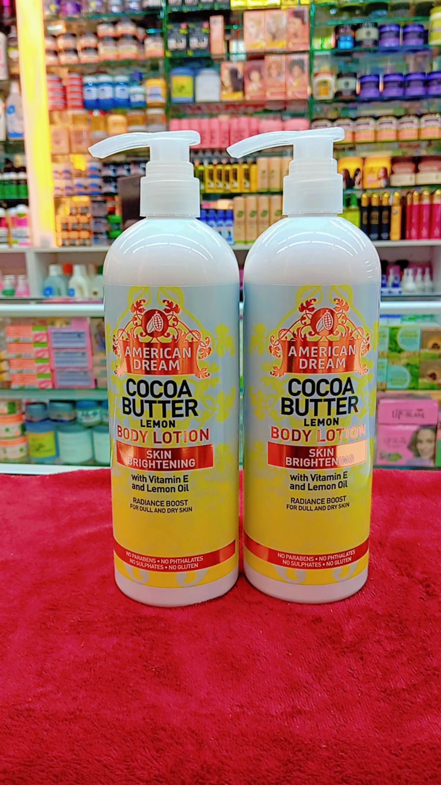 American Dream Skin Brightening Cocoa Butter & Lemon Oil Body Lotion. BIG SIZE (750ml). Boosts Radiance, Brightens, Moisturizes, Softens, Smooths and Glows.