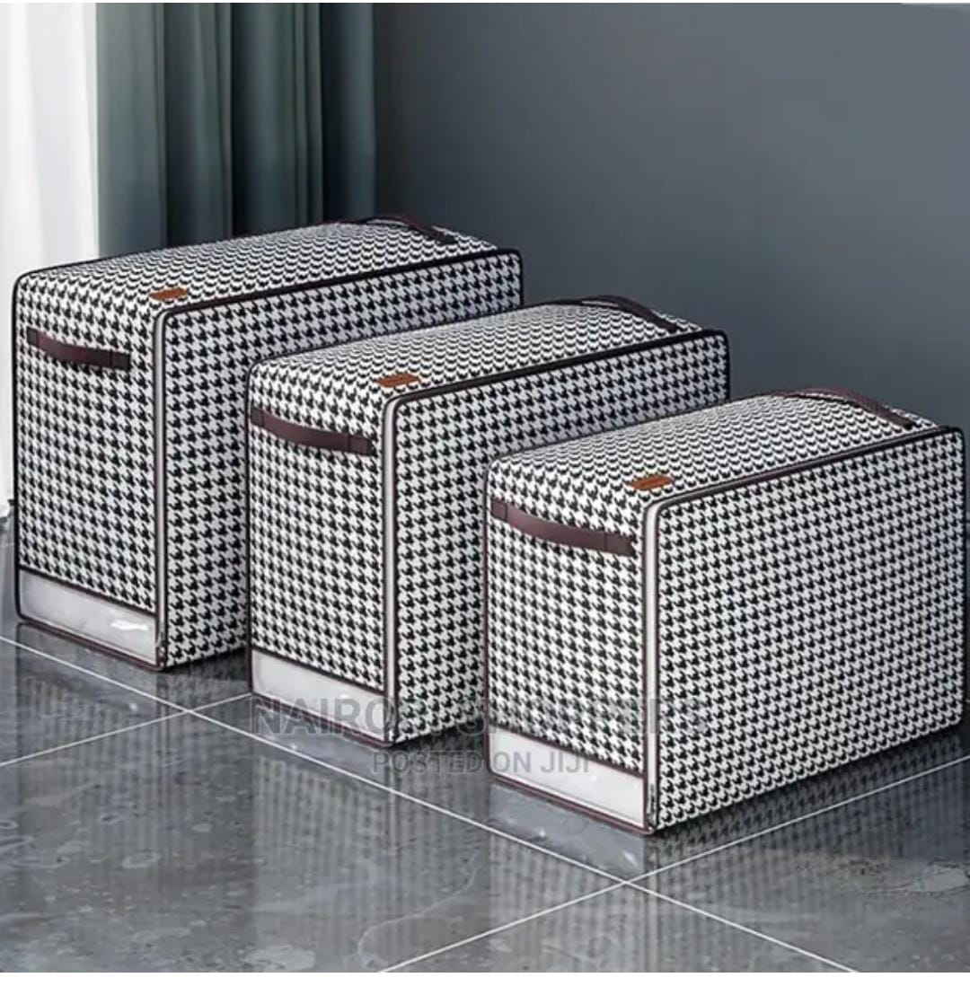 3PCs Set Checked Duvet/Closet Organizer