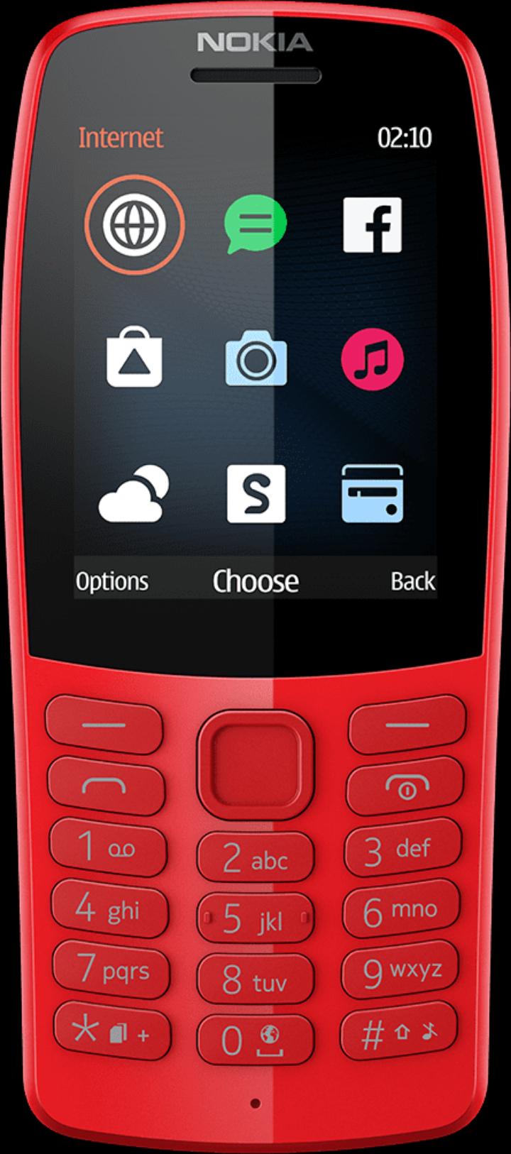 Nokia 210 phone ; Dual sim cards, Camera,  Flashlight and Torch, 1020mAh battery, Supports upto 32gb Memory card, 16MB internal storage, Bluetooth,  FM Radio, USB charging, Games and Mp3 player