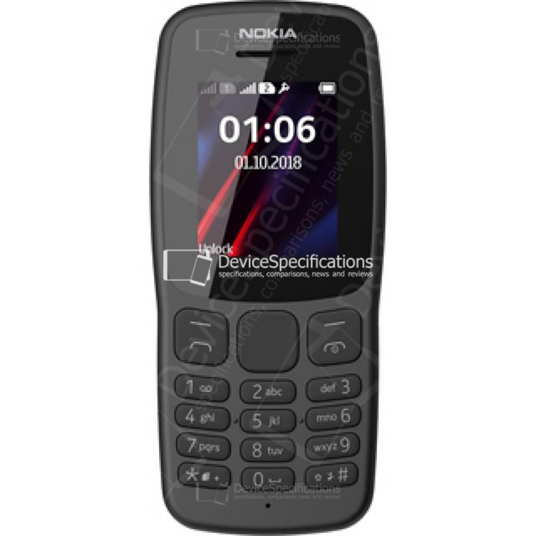 NOKIA 106 Nokia 106

￼

 Add to wishlist

Compare

4 MB RAM

4MB Storage

800mAh Battery

1.8-inch Display

Available in Black

Mediatek MT6261D

Nokia Series 30+