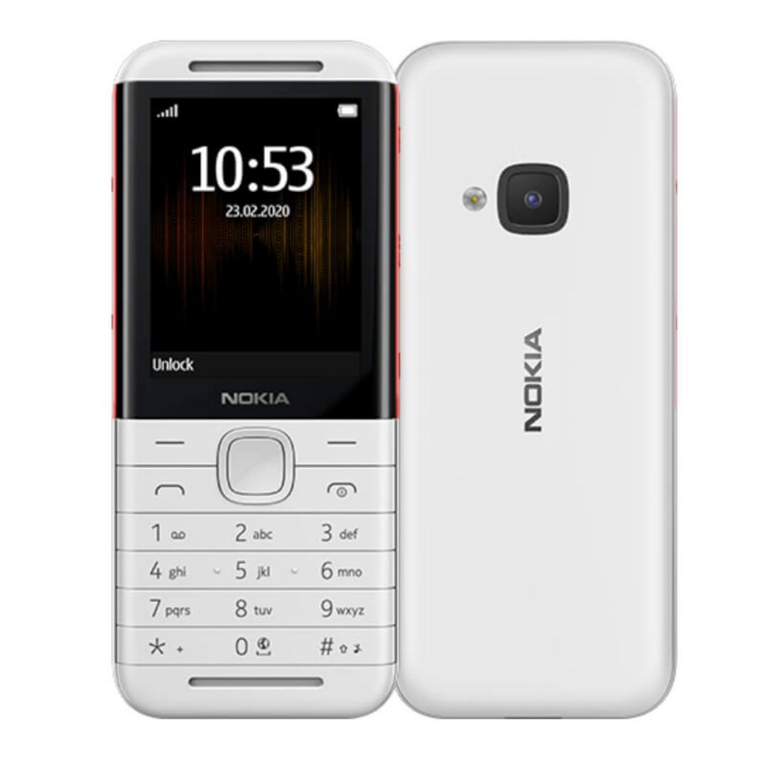 NOKIA 5310 with RAM: 8 MB

Internal Storage: 16 MB

Battery: 1200 mAh

Main camera: VGA with flash

Front camera: Not available

Display: 2.4 inch

Processor: MT6260A

Connectivity: Dual sim, 3G, 4G,