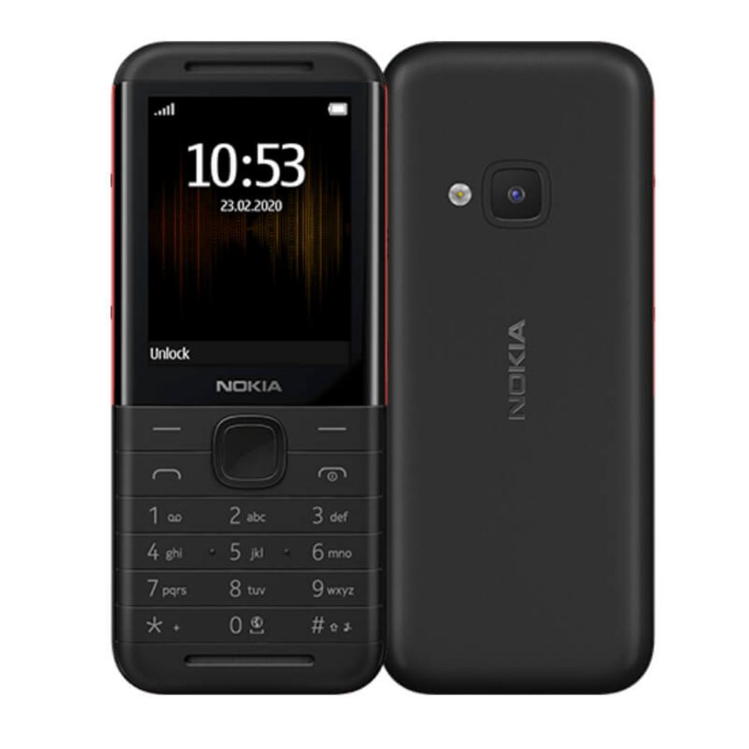 NOKIA 5310 with RAM: 8 MB

Internal Storage: 16 MB

Battery: 1200 mAh

Main camera: VGA with flash

Front camera: Not available

Display: 2.4 inch

Processor: MT6260A

Connectivity: Dual sim, 3G, 4G,