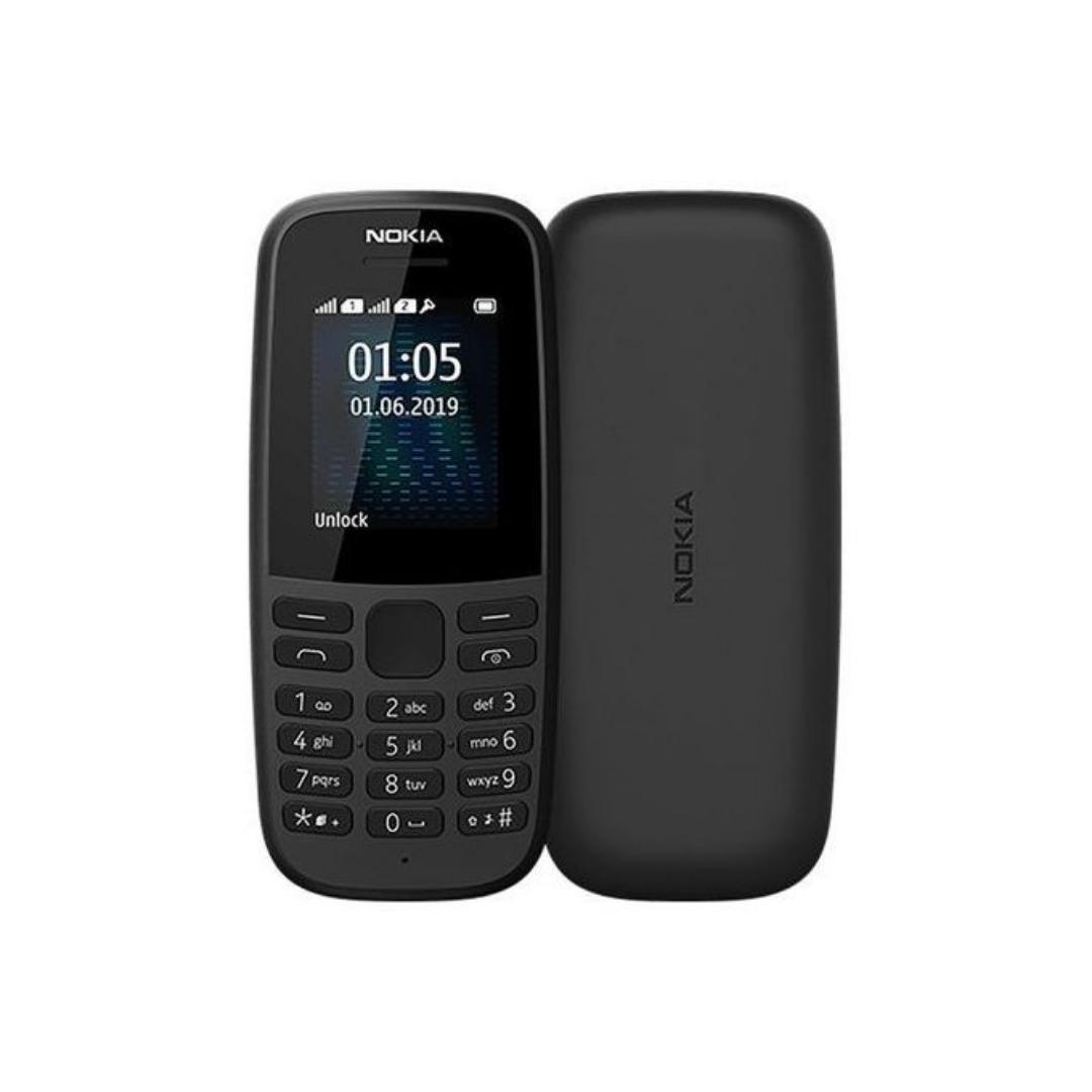 NOKIA 105.  Display 1.77′
Dual sim
Internal:4MB 4MB RAM
Resolution:120*160 pixels
Fm radio
800mAh removable battery
3.5mm Jack
New island keymat with separated keys for greater usability
Tough polycar