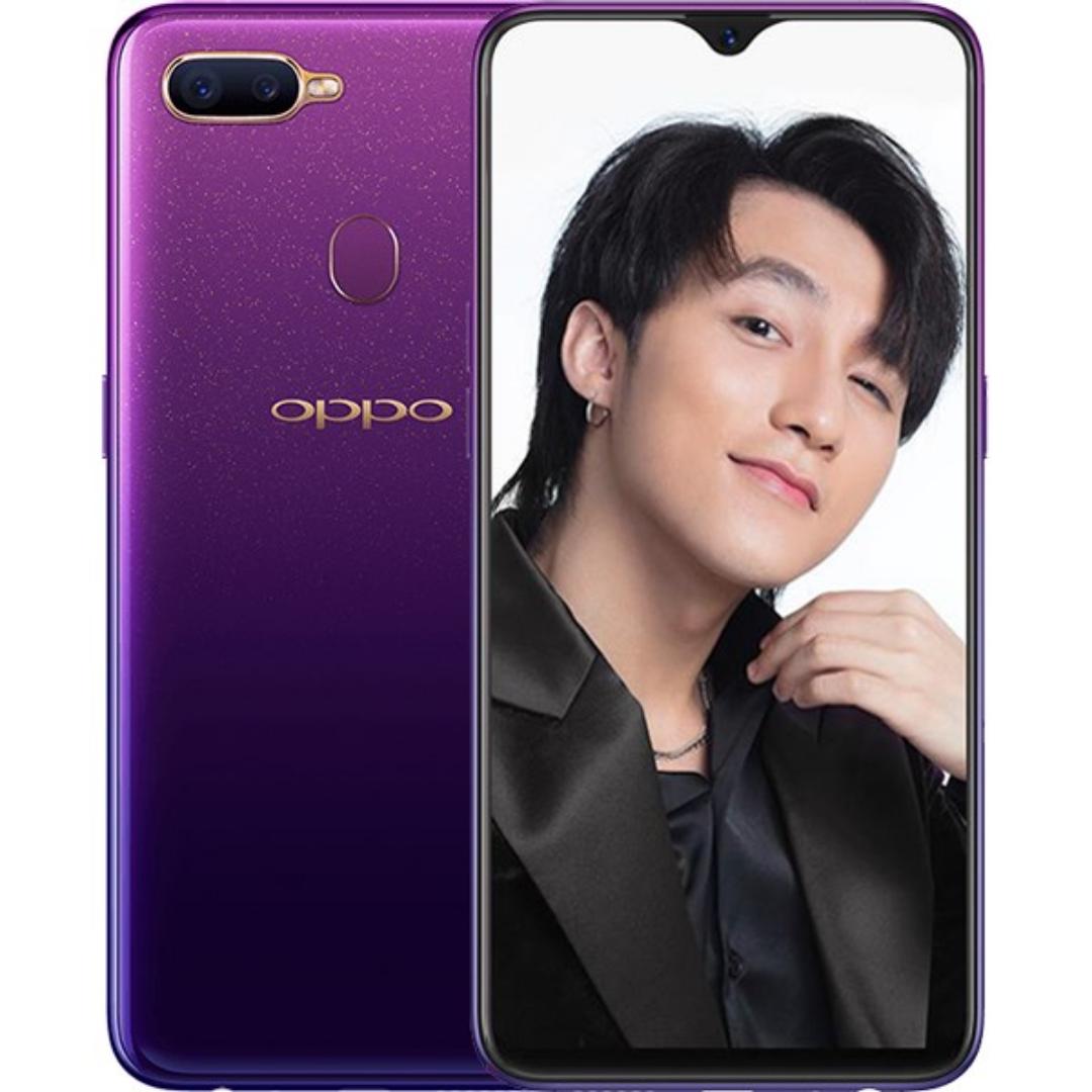 OPPO F9 

Color: Twilight Blue, Starry Purple
Operating System: ColorOS 5.2, based on Android 8.1
Processor: MTK P60
GPU: ARM Mali-G72 MP3 800MHz
Battery: 3500mAh (TYP) 3415mAh (MIN)
RAM: 4GB/6GB
Stor