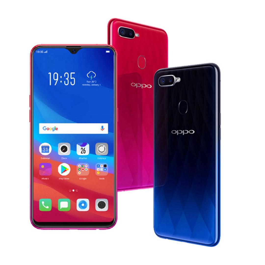 OPPO F9 

Color: Twilight Blue, Starry Purple
Operating System: ColorOS 5.2, based on Android 8.1
Processor: MTK P60
GPU: ARM Mali-G72 MP3 800MHz
Battery: 3500mAh (TYP) 3415mAh (MIN)
RAM: 4GB/6GB
Stor