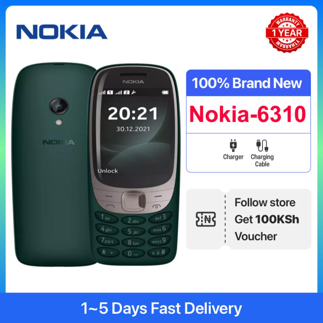 New NOKIA 6310.  Dual Sim, wireless fm, rear camera flash,8 MB RAM, 16 MB inbuilt

1150 mAh Battery

2.8 inches, 160 x 240 px Display

0.3 MP Rear Camera

Memory Card Supported, up to 32 GB

Bluetooth