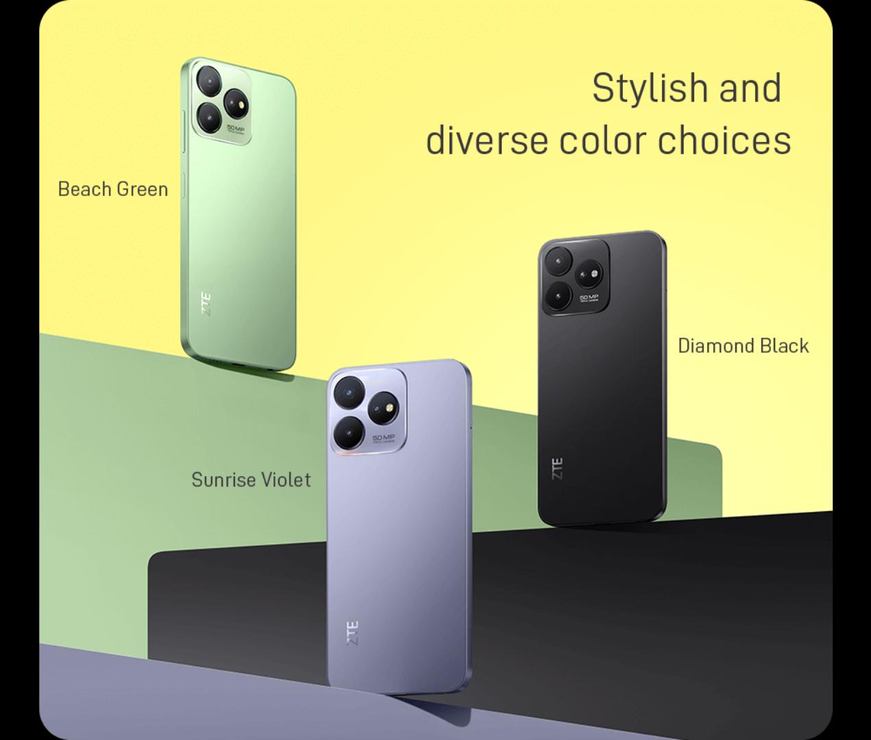 ZTE BLADE V50D ZTE Blade V50 Key Features

RAM: 4GB

Internal Storage: 256GB

Display: 6.67 inches

OS: Android 13

Chipset: Unisoc Tiger T760

Connectivity: 4G

Battery: 4,80mAh, 33W

Colors: Blue, B