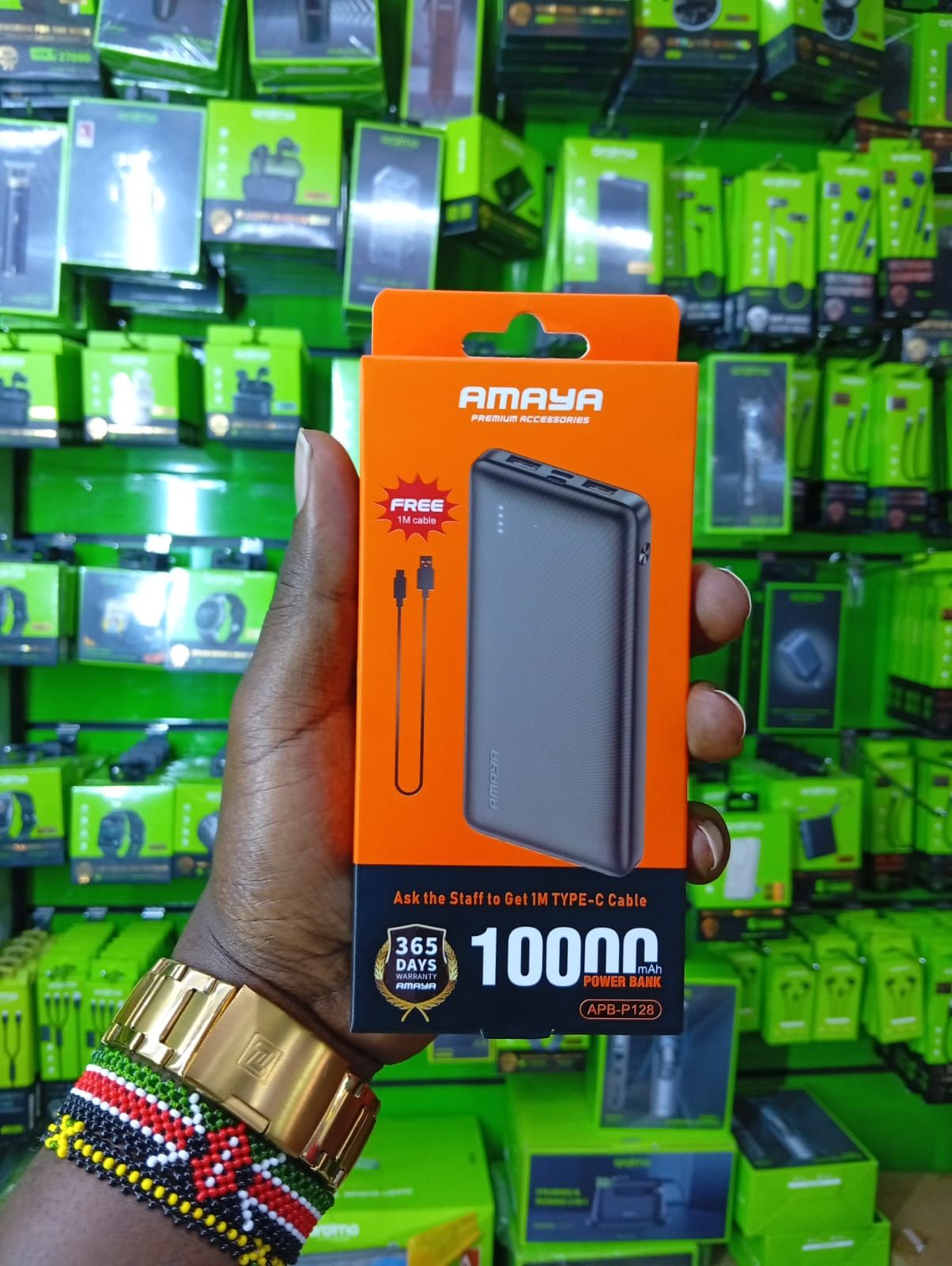 Amaya APB-P128 10000mAh PowerBank with Type C cables