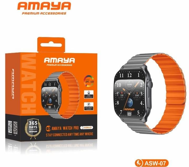 Amaya ASW-07 Black Smartwatch with Magnetic Strap