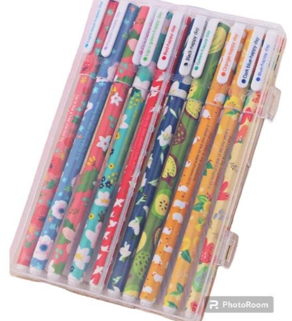 set of 10 pieces gel pens for journaling.