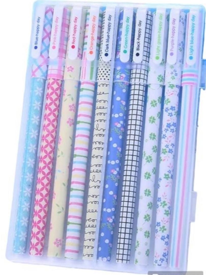 set of 10 pieces gel pens for journaling.