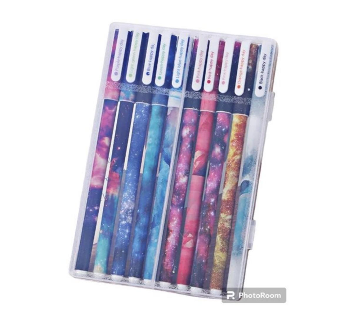 set of 10 pieces gel pens for journaling.