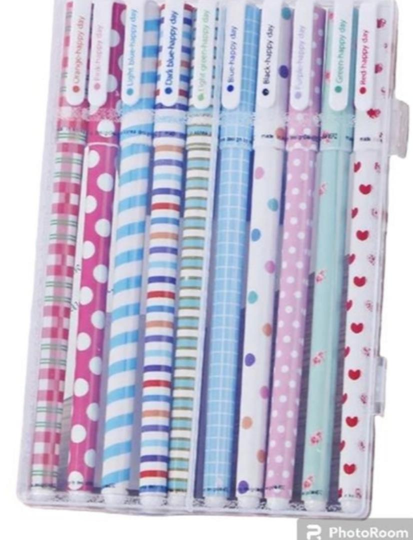 set of 10 pieces gel pens for journaling.