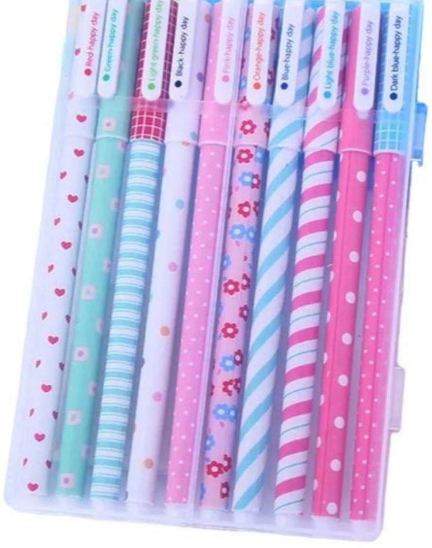 set of 10 pieces gel pens for journaling.