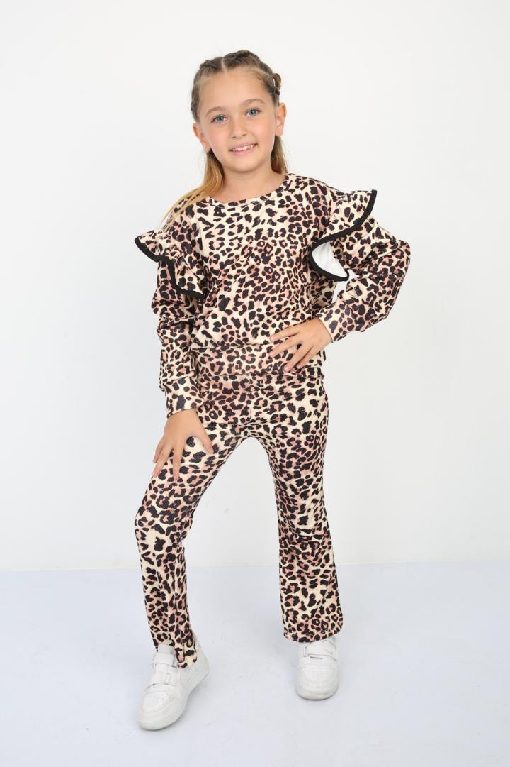 Girls 2 piece set jungle print