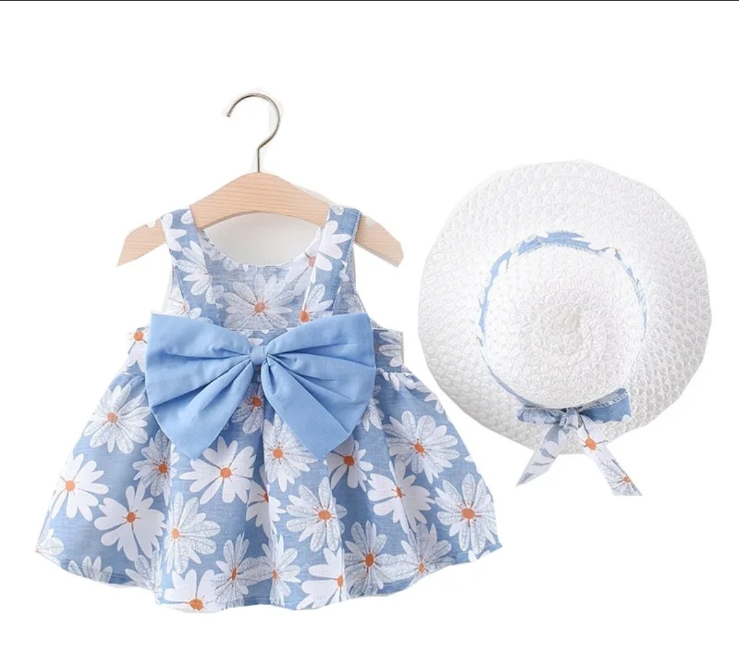kids sun dresses with hat