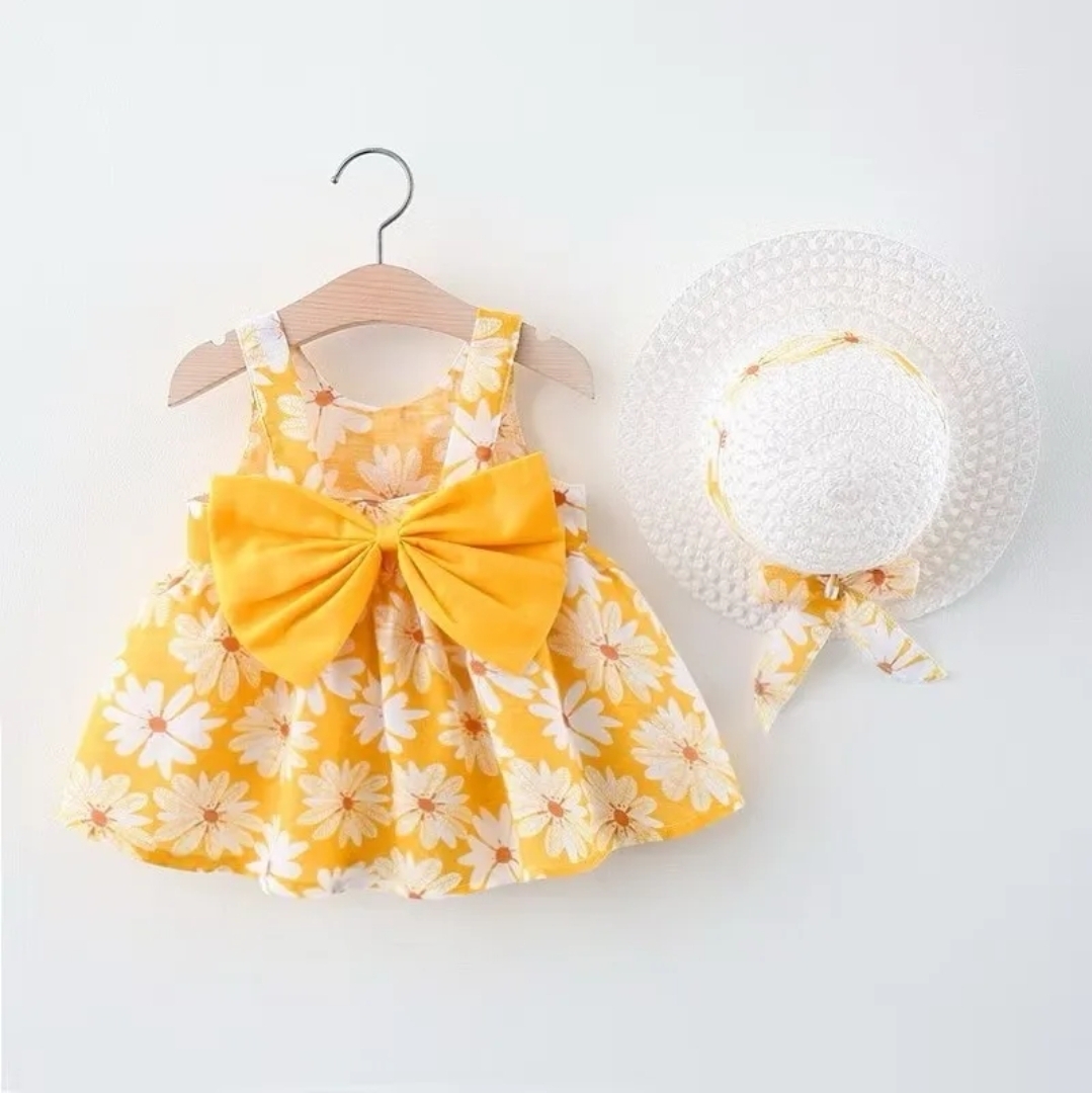 kids sun dresses with hat