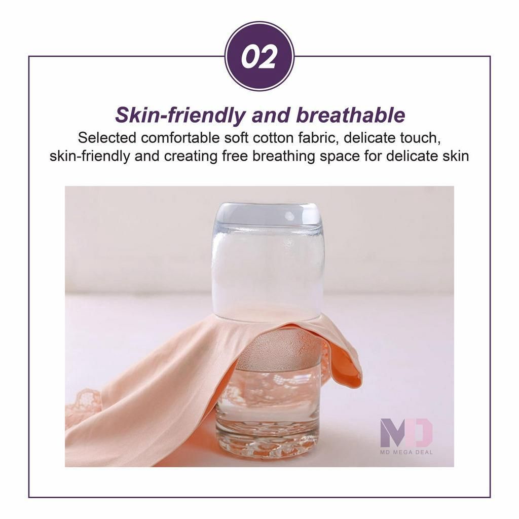 5Pcs Girl Soft Lace Panties Ice Silk Seamless Plus Size Underwear Women Briefs Underpants