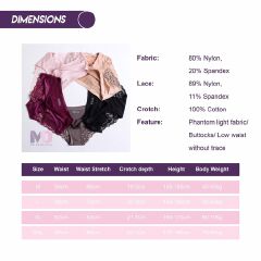 5Pcs Girl Soft Lace Panties Ice Silk Seamless Plus Size Underwear Woman Clothes Women Briefs Underpants
