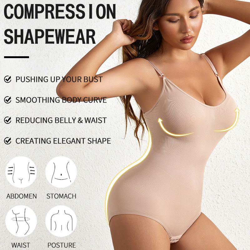 Women Bodysuit Big Size Tummy Control Shapewear Seamless Sculpting Body Shaper Tank Top Adjustable Strap Tops