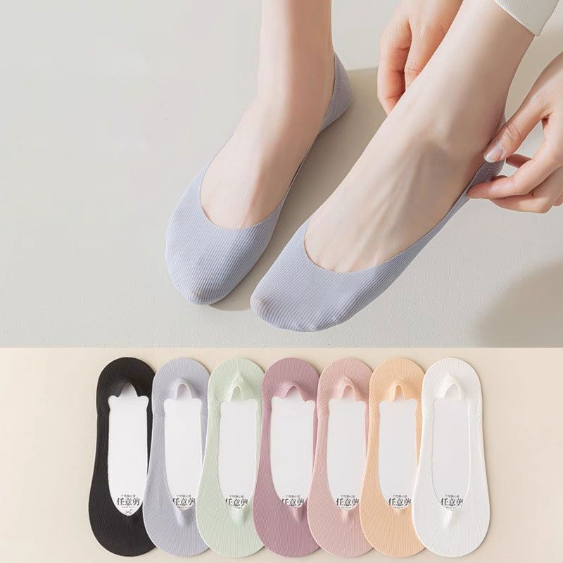 5 Pairs Women No Show Socks Ultra Low Cut Liner Socks Woman Clothes Ice Feeling socks Nonslip Liner Invisible Hidden Thin Socks