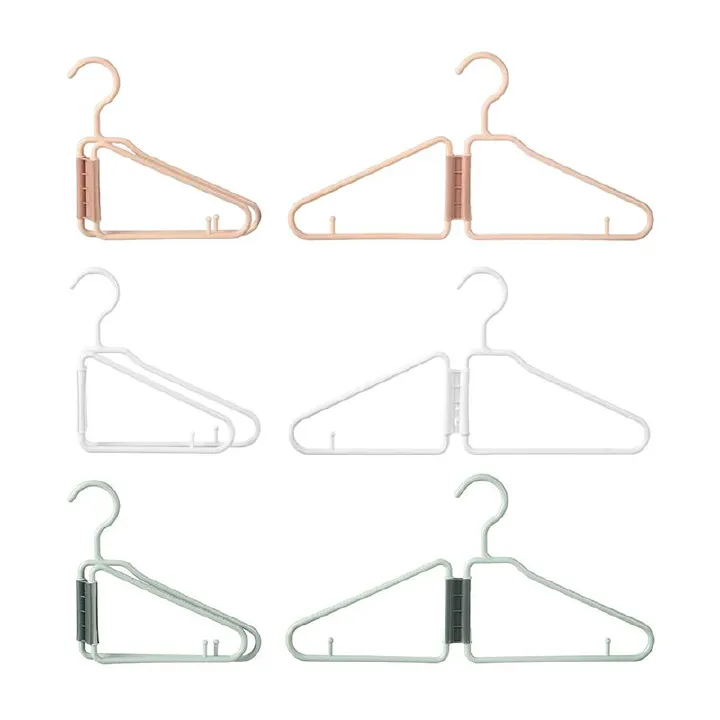3Pcs Portable Foldable Travel Hangers Plastic Foldable Hangers with Lightweight and Durable Plastic Hangers for Clothes