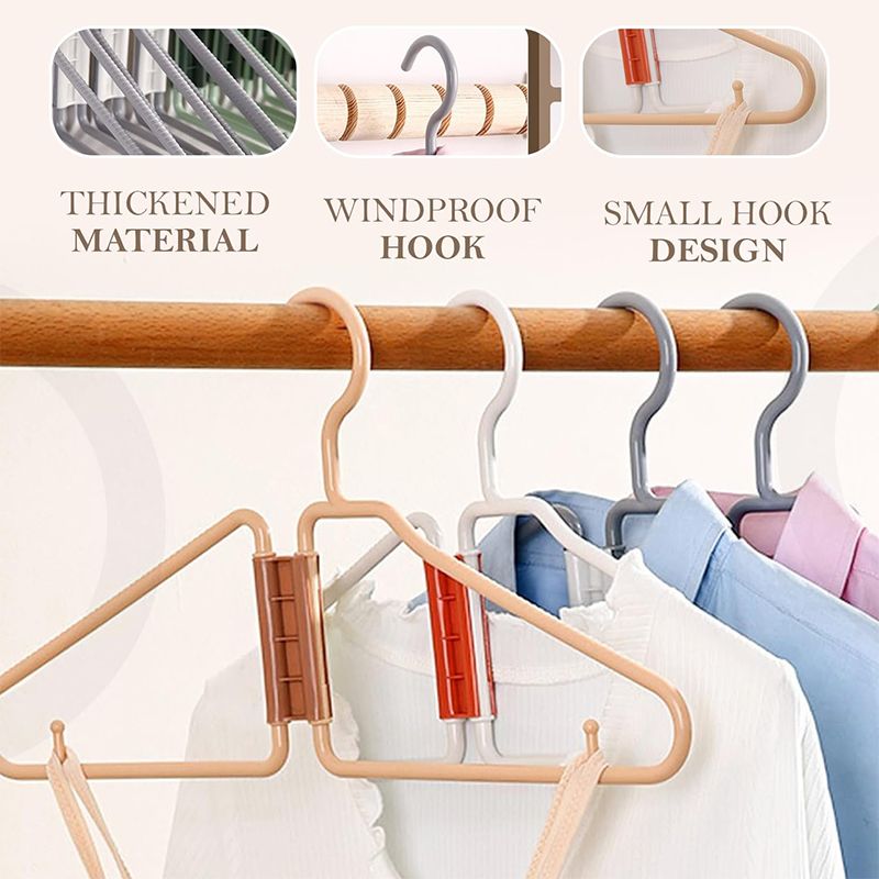 3Pcs Portable Foldable Travel Hangers Plastic Foldable Hangers with Lightweight and Durable Plastic Hangers for Clothes