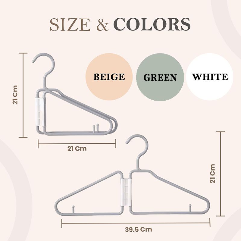 3Pcs Portable Foldable Travel Hangers Plastic Foldable Hangers with Lightweight and Durable Plastic Hangers for Clothes