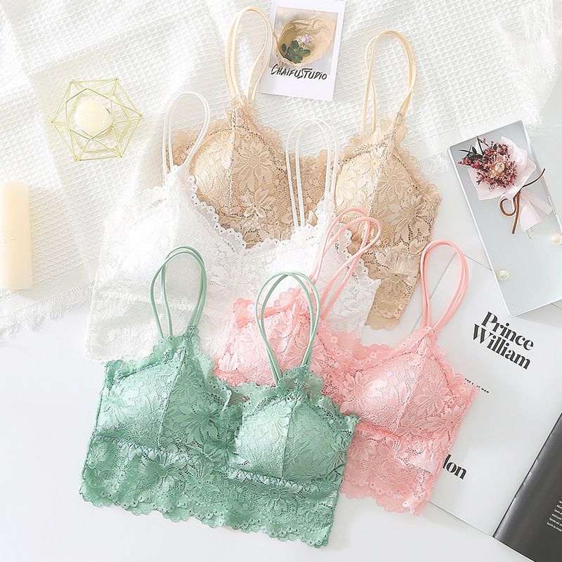 3 Pcs Womens Lace Camisole Bralette, Summer Slim Basic Cami Tank Tops for Ladies, Spaghetti Strap Lingerie Crop Top