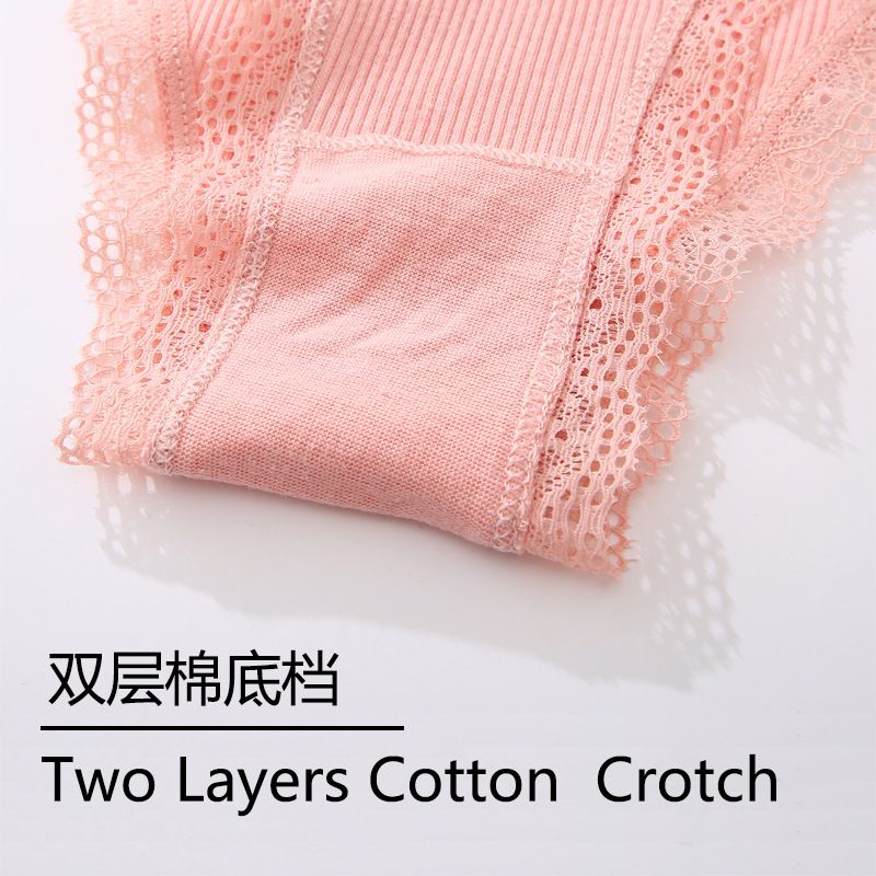 6 Pcs T Thong For Women Thong Hipster Women Cotton Panties Briefs Lace Underwear Bikini Low Waist