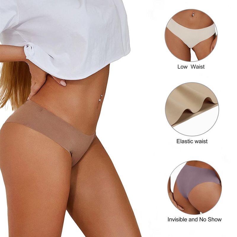 5PCS Women’s Seamless Hipster Underwear No Show Panties Invisibles Briefs Soft Stretch Bikini Underwears
