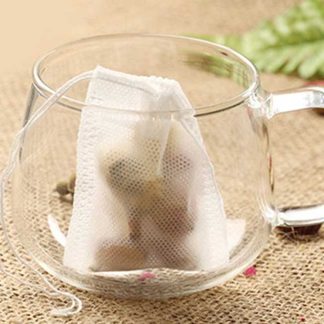 Tea Bags 100Pcs 7 x 5.5 CM Empty Tea Bag With String Heal Seal Filter infuser Strain for Drink Coffee tea Disposable paper bags