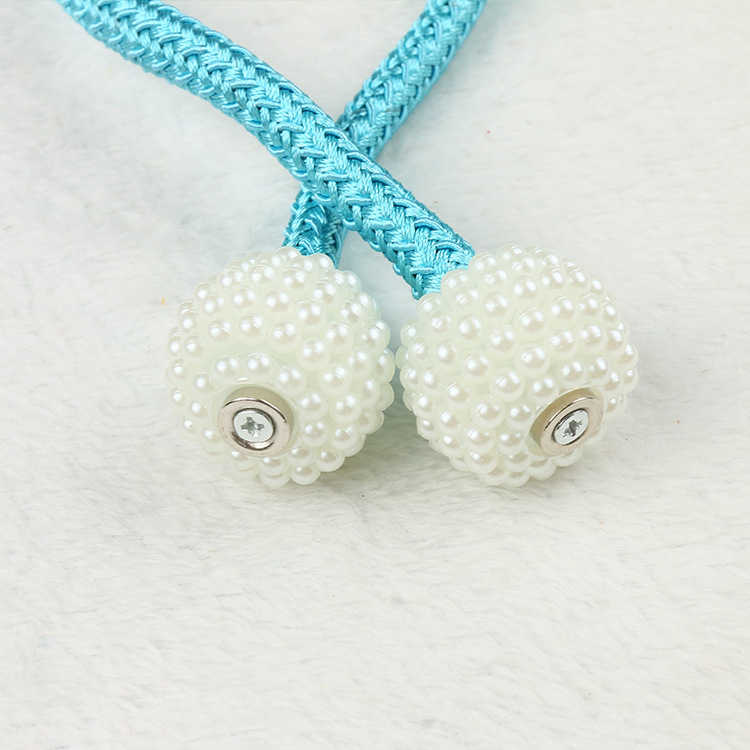 New Magnetic Curtain Tiebacks Clips - Window Tie Backs Holders Curtain Buckle Tether Curtain Home Decoration Pearl Magnetic Buckle for Office Decorative Rope Holdbacks Classic Tiebacks Design