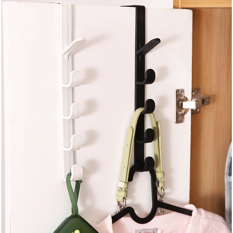 Clothes Hangers Long row of hooks behind the door, storage rack for dorms, hanging clothes rack, wall-mounted organizer, hat storage, no drilling required