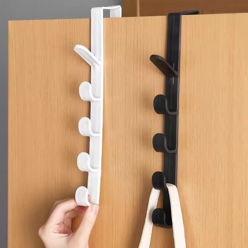 Clothes Hangers Long row of hooks behind the door, storage rack for dorms, hanging clothes rack, wall-mounted organizer, hat storage, no drilling required