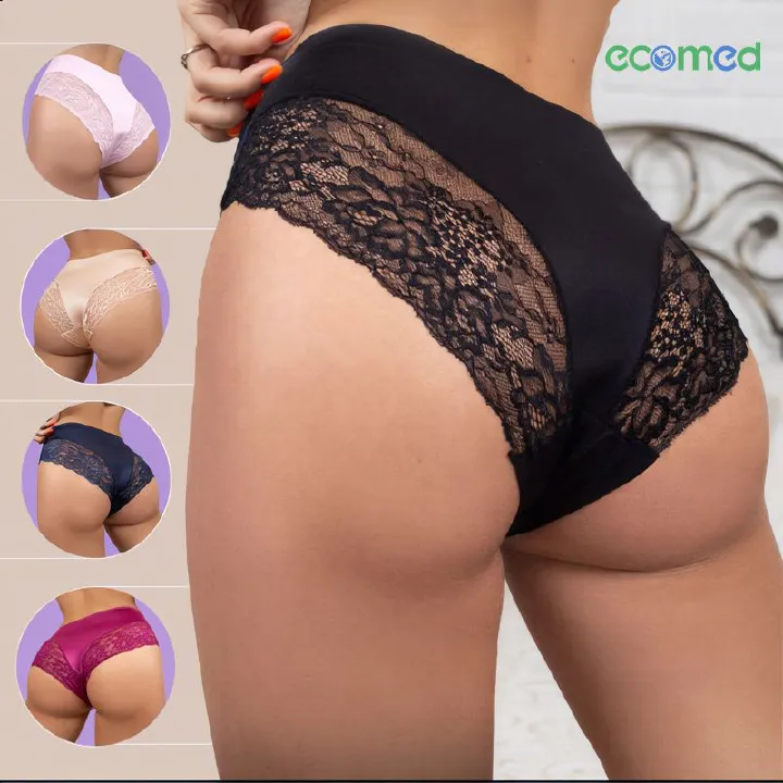 5Pcs Girl Soft Lace Panties Ice Silk Seamless Plus Size Underwear Woman Clothes Women Briefs Underpants
